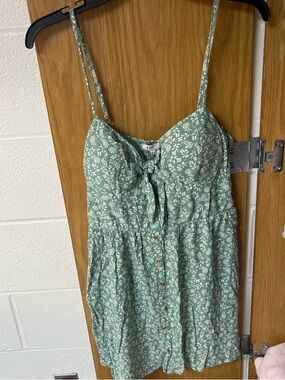 AUW Sage Green Floral Mini Dress